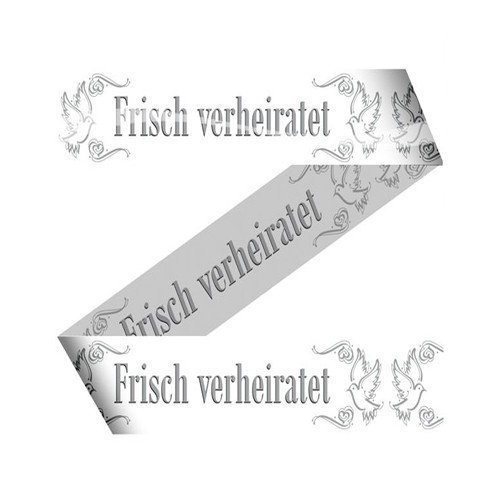 Folat Absperrband Warnband 15 m Weiß. Frisch Hochzeit verheiratet Hochzeit Deko Girlande