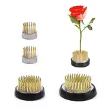 LINTRA 4 Stück Steckigel Blumen, Edelstahl Blumenigel, Rund Ikebana Blumenhalter, 3 Größen Stielhalter Blumen, für Rosen, Lisianthus, Nelken