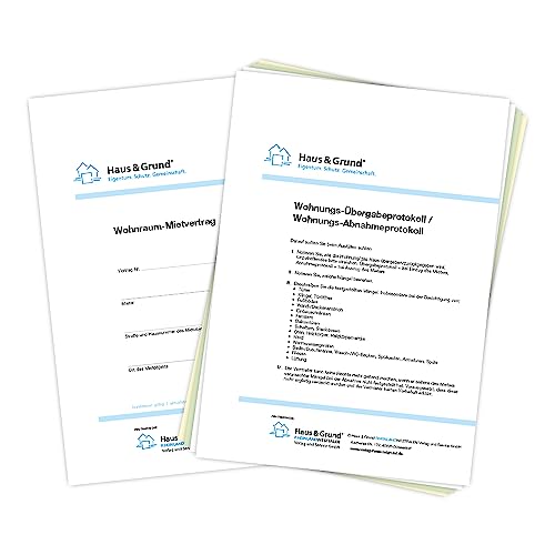 Haus & Grund Wohnraum-Mietvertrag A4 + ein Abnahme-/Uebergabe-Protokoll
