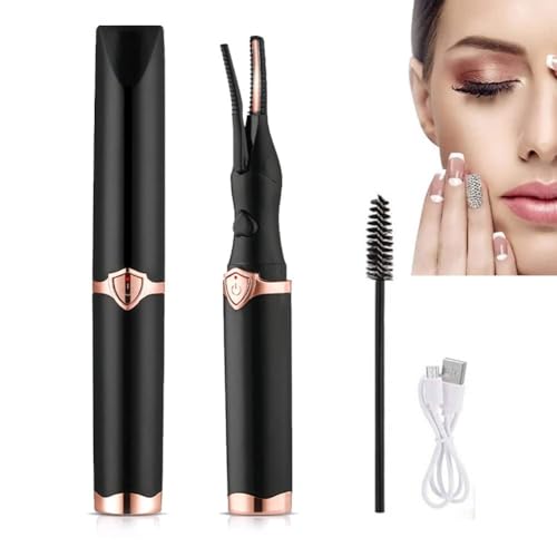 Beheizbare Wimpernzange,Electric Eyelash Curler Beheizter Wiederaufladbarer USB-Wimpernzange 3 Temperaturmodi Tragbarer Lash Curler für Alle Wimpern Natürliche Curling Schneller, Lang Anhaltender