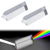 Dreiecksprisma Kristall Prisma Dreieck Kristallprisma für Kinder Kristall Dreieckiger Glas Prisma Spektrometer Dreieckiger Prismen Prisma zum Unterrichten Prisma Lichtbrechung Prisma Kinder 2 Stück