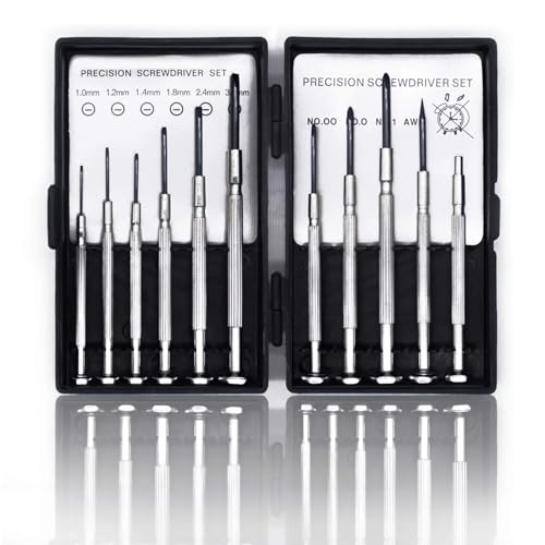 Mini Schraubendreher Set - 11 in 1 Präzise Wartung Uhrmacherwerkzeug Set Feinschraubendreher Set Werkzeugset Präzisionsschraubendreher Set Kleine Schraubenzieher Set für Phone, PC, Laptop, iPad