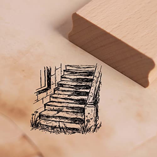 Motivstempel Alte Steintreppe - Stempel Treppe 48 x 48 mm