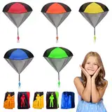 DOWNDRIFT Fallschirmspringer Spielzeug,5 Stück Fallschirm Spielzeug Kinder Draußen Garten Spielzeug Mini Fallschirmspringer Outdoor Flugspielzeug Fallschirm Draußen Fallschirm Wurfspiel