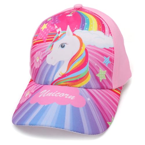 HSIXHAF 1 pcs Mädchen Baseballkappe Verstellbarer Kinder Snapback Trucker Cap Baumwolle Mädchen Baseball Mütze Sonnenhut, Einhornmuster