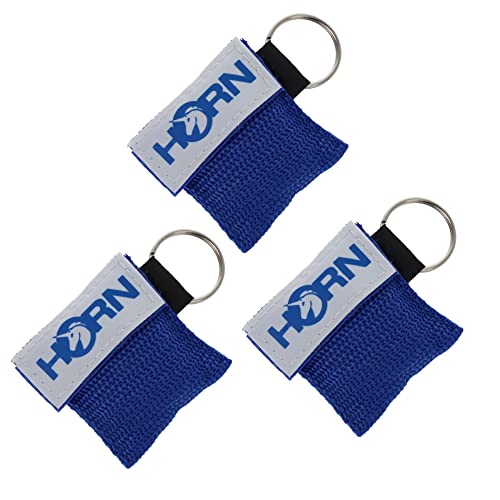 Horn Medical Notfall-Beatmungstücher im Schlüsselanhänger, Horn-Key, 3er Set, Blau