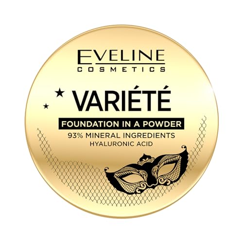 Eveline Cosmetics Variete Mineral Puder Foundation Nr. 03 - Leichte Formel mit Hyaluronsäure - Mittlere bis volle Deckkraft