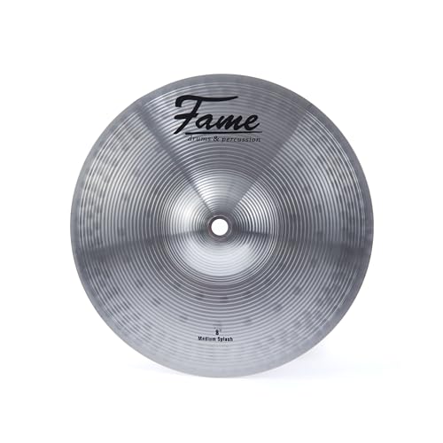 Fame Reflex Splash 8" Becken, Robustes Einsteiger Schlagzeugbecken, Messing, Obertonreicher Durchsetzungsfähiger Klang, Vielschichtiges Frequenzspektrum, Silver Brilliant Finish"
