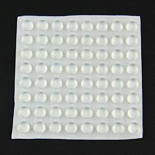 100 Stück transparente Gummi-Kugeln, 8 mm, transparent, rund, selbstklebend, Anti-Rutsch-Kreis-Zubehör für Glasmöbel, Kristall