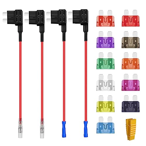 AUKENIEN Standard Stromdieb KFZ Autosicherung 12V Autosicherungen 2A 3A 5A 7,5A 10A 15A 20A 25A 30A 35A 40A Stecksicherung Add A Circuit Sicherungen Piggy back Flachsicherungsadapter für Auto LKW