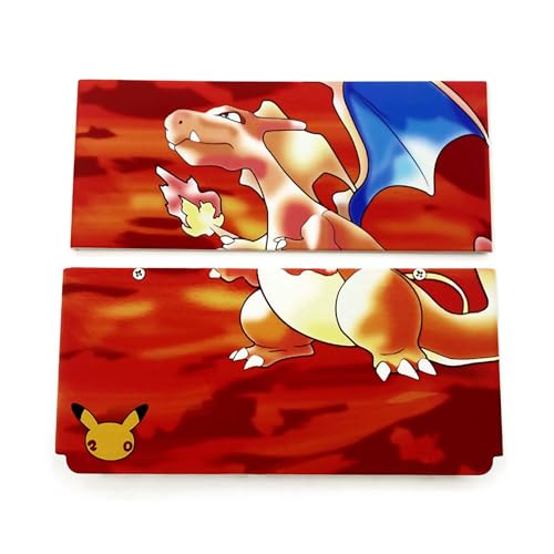 Limitierte rote Ersatzabdeckung für New3DS Frontplatte, Firing Dragon, für Neue 3DS kleine Handheld-Spielkonsole, extra mattierte Ober-/Unterseiten-Abdeckplatte Muster Ersatzteile