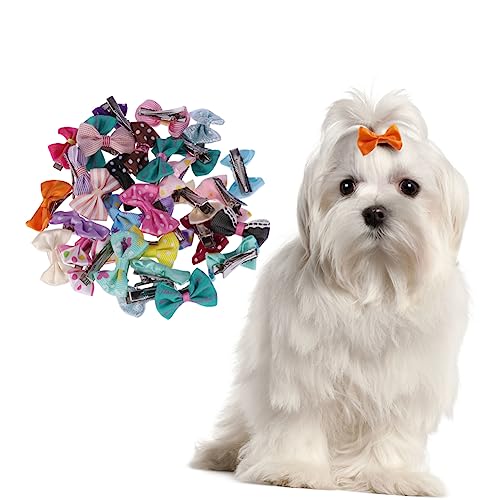 minkissy Hunde Und Katzen Haarclips Mit Schleifen Gemischte Stile Für Haustierfrisuren Ideal Für Welpen Und Katzen Haarschmuck Und Zubehör Für Haustiere
