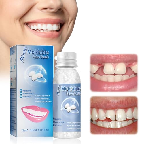 Miioto Zahnkleber für Zähne, Provisorischer Zahnersatz, Zahnersatz Selber Machen, Zahnfüllung Selber Machen, Zur Reparatur Abgebrochener Zähne, 30ML