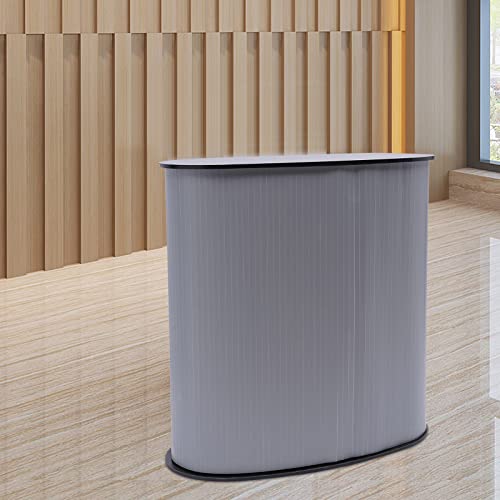 TIXBYGO Empfangstheke Messestand Empfangstheke Rezeption Messetheke Bartresen, Bewegliches Design Kunststoff + Holz Promotionstand für Lesung Rezeption Büro, Produktvorführungen, 40x90x90cm