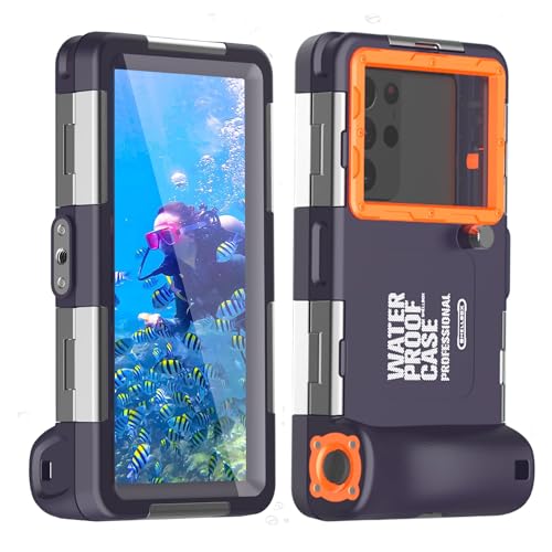 Professionelle 15m/50 ft Schnorchel-Unterwasser-Handyhülle mit Lanyard, Tauchen Schwimmen für Telefonbildschirm in der Größe 4,7-6,9 Zoll, Foto Video wasserdichtes Gehäuse für iPhone Samsung usw.