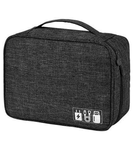 Elektronische Tasche - Elektronik zubehör organisator - universal travel Kabel Organizer Tasche (Schwarz)