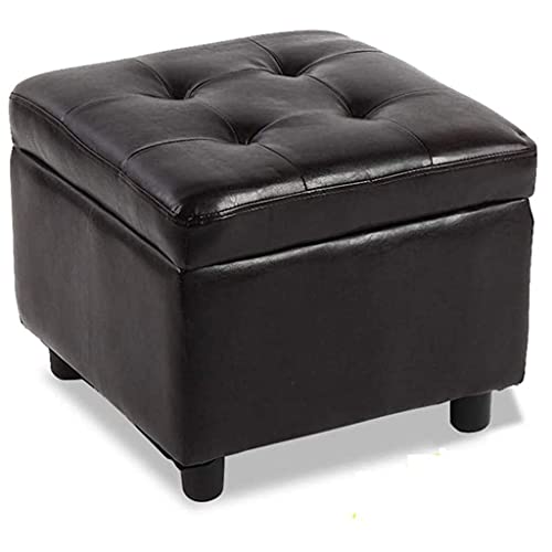 BYOXTFJ24FW Schlichter Ottoman mit Stauraum aus Kunstleder mit Klappdeckel, Fußhocker, Fußstütze, Zuhause, Wohnzimmer, Schlafzimmer, Couchtisch, Ankleidesofa, Hocker, Wechselschuhbank