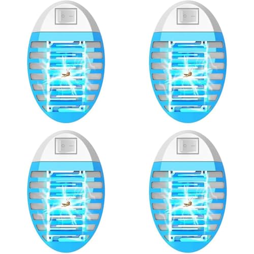 WUGEIN Mückenlampe, neueste Elektrisches Insektenvernichter, Steckdosen-Insektenvernichter mit UV-Licht, geeignet für Zuhause, Küche, Schlafzimmer, Esszimmer (4 Stück)
