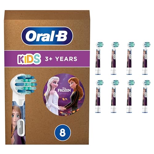 Oral-B Kids Frozen Aufsteckbürsten für elektrische Zahnbürste, 8 Stück, extra weiche Borsten, Original Zahnbürstenaufsatz, für Kinder ab 3 Jahren, briefkastenfähige Verpackung