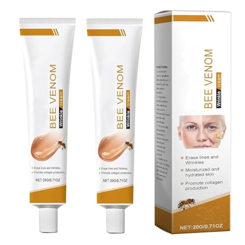 Bienengift Creme,Bienengift Anti-Falten-Creme,Intensive Feuchtigkeit,Faltenreduzierung für Gesicht & Hals,Creme mit Bienengift für alle Hauttypen (2 Stück)