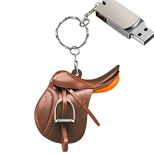 Pferdesattel Ornament - Pferdesattel-Auto-Verzierung - Flacher Sattel-Anhänger für Pferdeliebhaber Western Cowboy für Auto-Rückspiegel-Dekoration