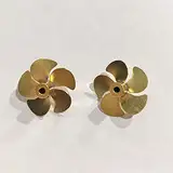 HCO-YO 1pair Messing 5 Blade Propeller Paddel Negative Positive Schraubenstützen passen for RC DIY. Modell Boot modifizieren Dia 20mm Welle/Motorloch 2mm
