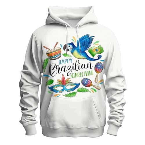 WKAYsIV Sweatshirt Blumen Herren 3D-Druck Karnevalsmode Hoodie Altrosa (White, M)