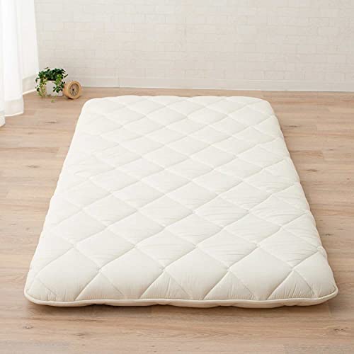 EMOOR Japanische Faltbarer Futon Matratze für Tatami CLASSE 100 x 200 cm, Weiß, Hergestellt in Japan, Bodenmatratze Baumwolle