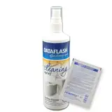Dataflash Cleaning Spray DF1610 250 ml - Surface Cleaner - Reinigungsspray für Kunststoff- und Metalloberflächen - z.B. für Computer und Drucker inkl. DEWEPRO SingleScrubs