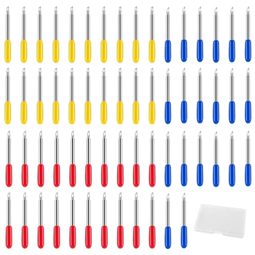 COZERI 60pcs Ersatzklingen für Cricut Explore Air, Cricut Maker 3, Cricut Joy,30/45/60 Grad Präzisionsmesser für Slicing, Vinyl, Papier und DIY Bastelprojekte, Kompatibel mit Cricut Maschinen