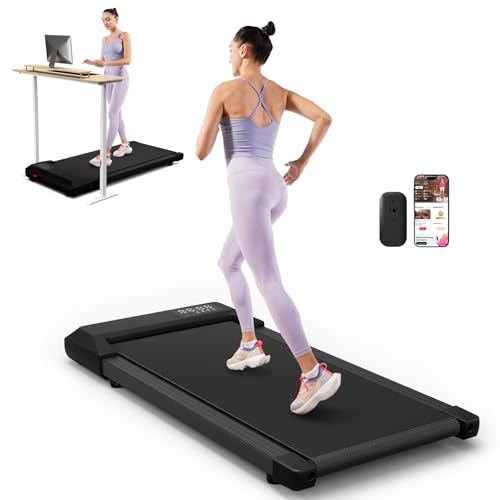 Superun Walking Pad max 159 KG/136 KG, Laufband für Zuhause mit Trainingseinheit, Leise Laufband Schreibtisch mit App und Multiplayer-Rennstrecke