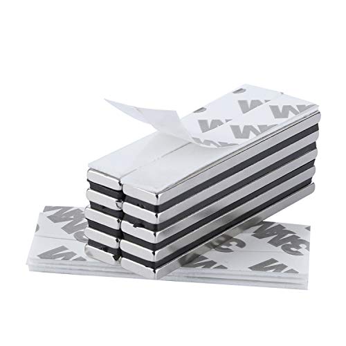 Yizhet Magnete Extra Haftkraft 10 Stück Rechteckig Bar Heavy Duty Seltene Erden Zugkraft (60 x 10 x 3 mm)