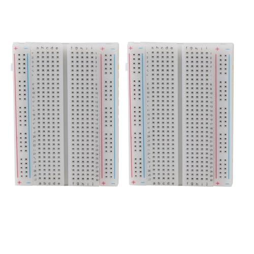 Heevhas 400 Pin Breadboard Lötfreie Leiterplatten-Sets Elektronik Steckbrett Experimentierboard 4 Stromschienen Steckbrett Set Elektronisches Experiment für Arduino Jumper Kabel (2 Stück)