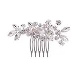 Braut Hochzeit Haarkamm Kristall Haarschmuck, Braut Haarkämme Silber Braut Haarteile Kristall Kopfschmuck Hochzeit Haarschmuck für Frauen und Mädchen (Silber)