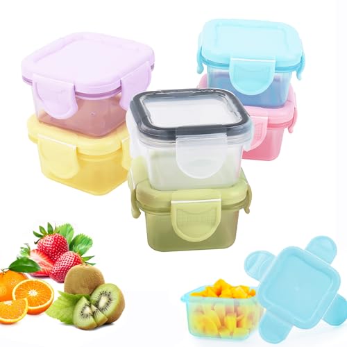 MXTIMWAN 6 Stück Klein Dosen Gefrierdosen, Mini Dosen mit Deckel, Frischhaltedosen mit Deckel Klein 60ml, Bento Box Zubehör für Dips, Gewürze, Marmelade
