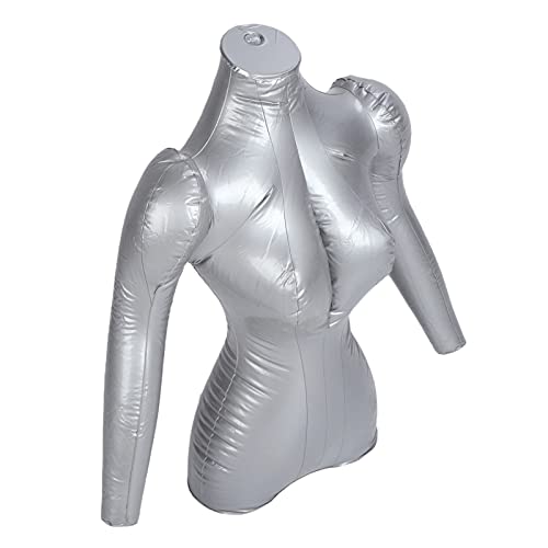 KIMISS Aufblasbarer PVC-Halbkörper mit Weiblichen Schaufensterpuppen mit Händen, Schaufenster-Requisitendisplay für Damenbekleidungsgeschäfte, Stall-Kleidungsvitrine 1009