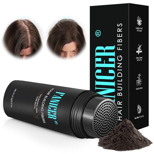 27.5G Streuhaar zur Haarverdichtung,Haarfasern zur Haarverdichtung,Authentischer Look in für Männer&Frauen,Hair Fibers,Haarpulver,Abdecken vondünner werdendem Haar oder Kahler Stellen (Dunkelbraun)