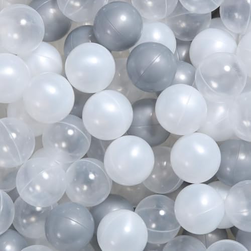 PlayMaty 100 Bunte Kugelbadbälle, ungiftig, schadstofffrei, aus crushproofem Material, für Kinderzimmer, Schwimmbäder und Bällebad, Durchmesser 2,16 Zoll (Luxury-Color)