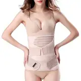 3 in 1 Postpartale Bauch Unterstützung Erholung Gürtel - Postpartum Gürtel für Damen - Postnatal Bauchgurt nach Geburt - Rückbildungsgürtel nach Geburt (BEIGE, One Size (Pack of 1))