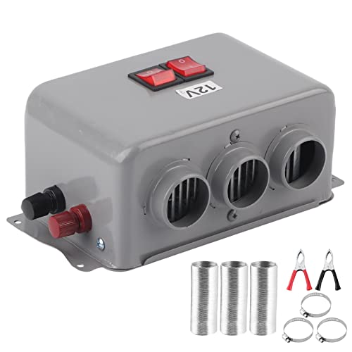 Heizlüfter Auto 12V, Auto Heizung 600W-800W Autoheizung 3-Loch Windschutzscheibe Defroster Lüfter Defogger Defroer Wärmer Winter Schnelle Frost Entfernen von Geräuschen