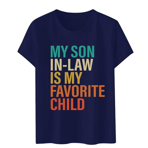 2025 - Mein Schwiegersohn ist Mein Lieblingskind. Lustiges, zur Familie passendes T-Shirt Italienische Mode (Navy, XL)