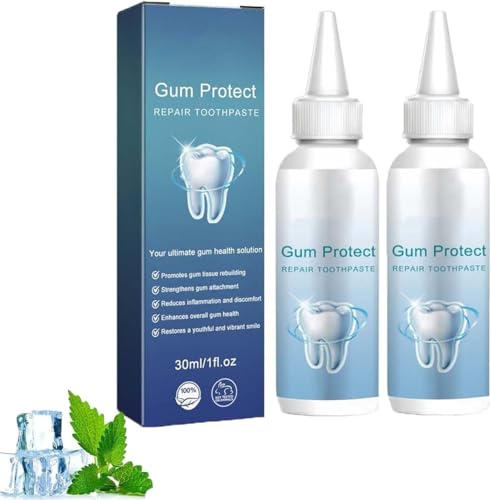 2 Stück Zahnfleisch-Reparatur Gel, Gum Repair Gel, Reparatur Von Zahnfleischrezessionen, Schutz der Zahnfleischgesundheit, Natürliche Formel, Tiefenreinigung Des Zahnfleischs