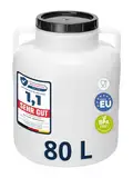Garronda 80 Liter BPA-freies Fass und Futtertonne, Weithalsfass, Wassertank und Behälter mit Deckel für Sauerkraut sowie Surfass Pökelfass für Fleisch GD-0087, Weiß