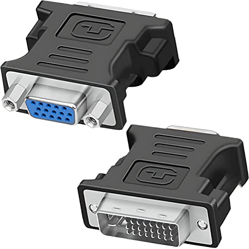 Retoo DVI auf VGA Adapter, DVI-I zu VGA Konverter Full HD 1080p 60Hz, Stecker zu Buchse, Digital auf Analog Adapter für Grafikkarte, PC, Monitor, Beamer, Laptop, Notebook, DVI-I 24+5 auf VGA