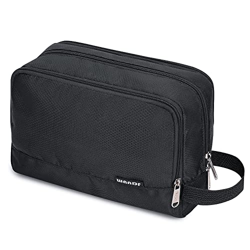 WANDF Kulturbeutel Herren Rucksack Damen Kosmetiktasche Waschtasche für Männer & Frauen in Premium Qualität (A-Pures Schwarz)