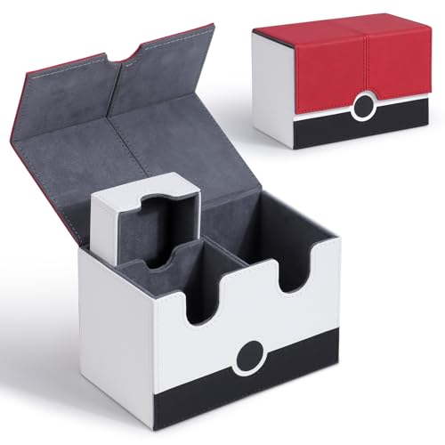 FIVAVA Deckbox,Magic Deck Box bietet Platz für 160 Karten,Sammelkartenbox Rot und Schwarz,Geeignet zum Sammeln,Tauschen und Aufbewahren von Karten