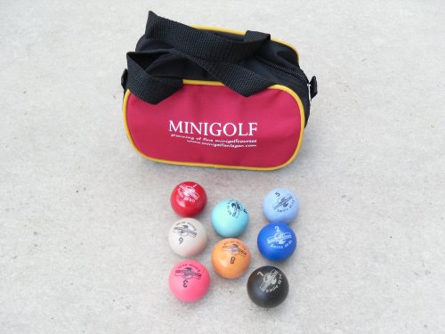 8 Minigolfbälle, Spezialbälle für Hobbyspieler mit Kleiner Balltasche
