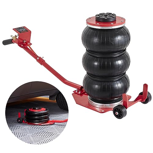 VEVOR Pneumatischer Wagenheber Triple Bag Air Jack 3 t, Dreifachbeutel Luftheber 140-450 mm Hubhöhe Sack-Luftwagenheber, 5 Minuten Hub Luftheber Wagenheber Arbeitssparend für SUV, LKW, Pkw usw.