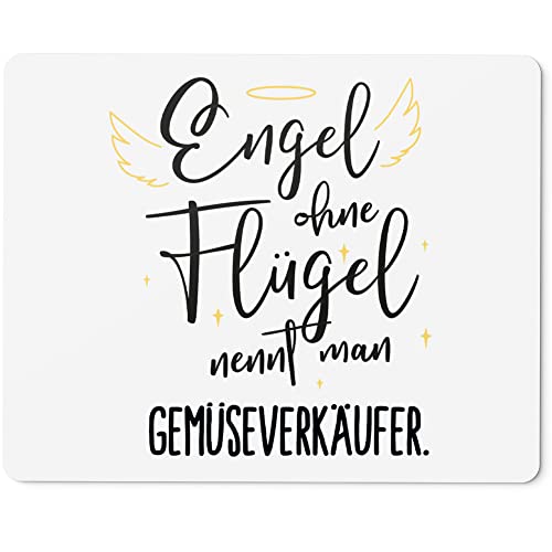 JUNIWORDS Mauspad Mousepad, Engel ohne Flügel nennt Man Gemüseverkäufer (5164596)