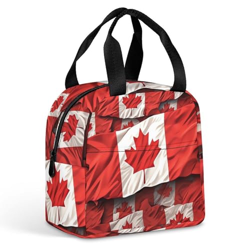 Lunchtasche für Damen und Herren, kanadische Flagge, wiederverwendbar, isoliert, klein, auslaufsicher, Kühler, Lebensmittelbehälter für Büro, Reisen, Outdoor